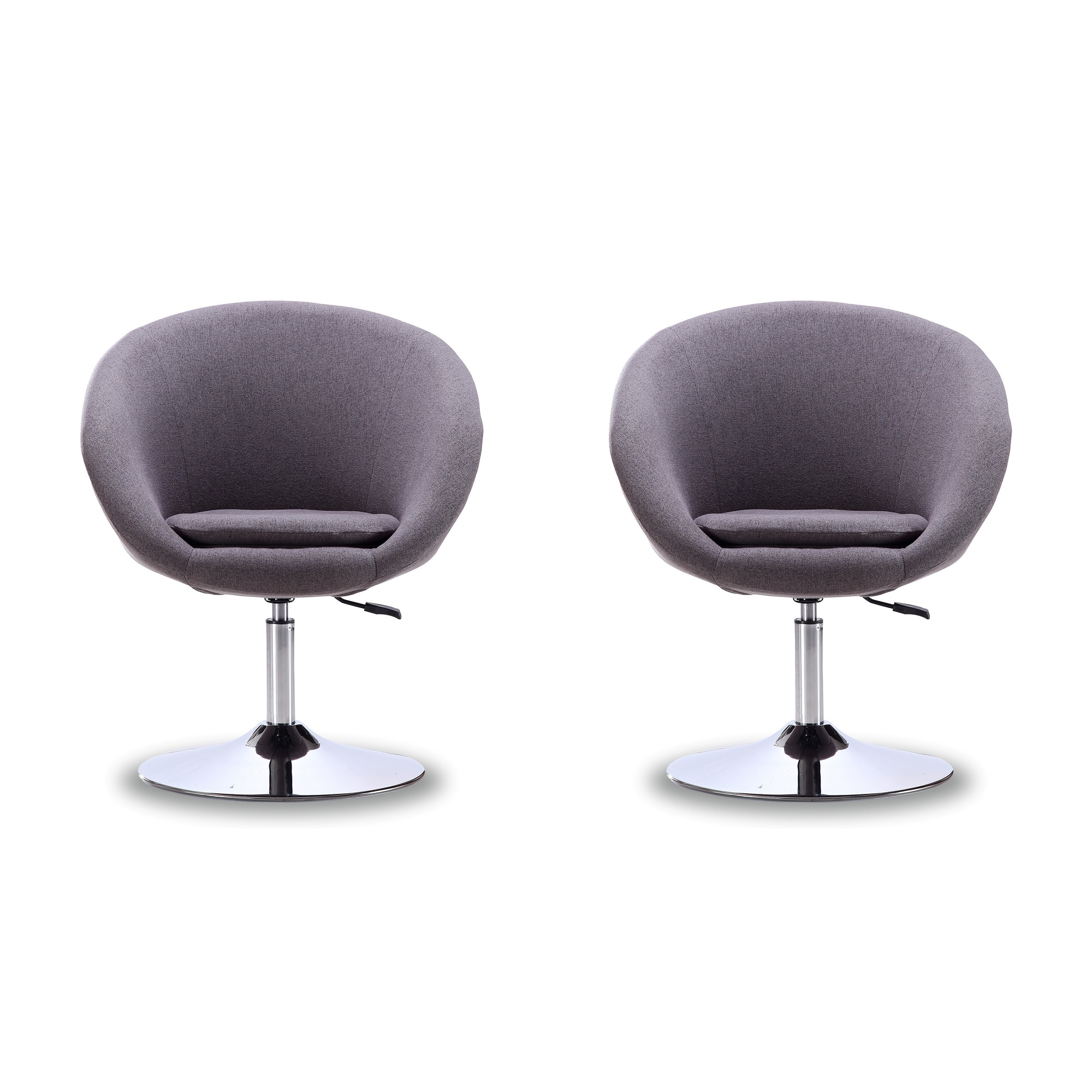 Manhattan Comfort, Hopper Grey Twill Adjustable Height Chair 2 Set, Primary Color Gray, Included (qty.) 2 Model# 2-AC036